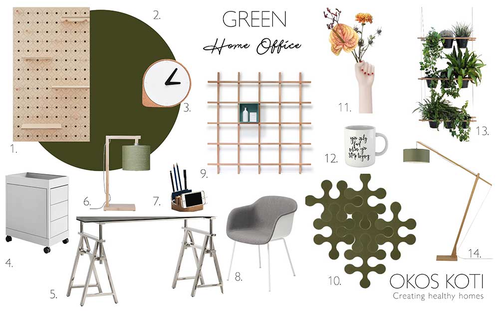 Green Home Office Interior Design